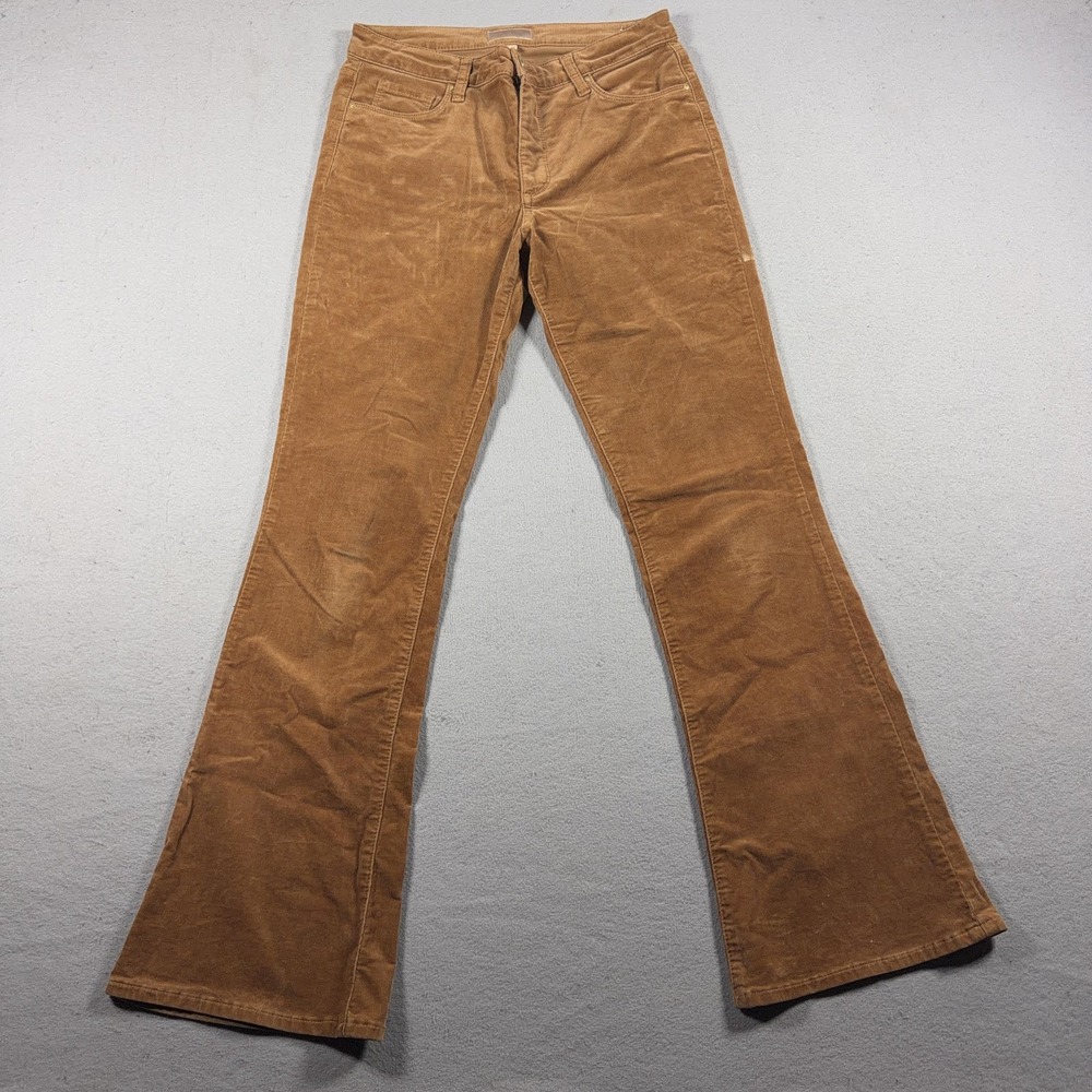 KUT From The Kloth Ana Pants Women 6 Brown High Rise Flare Corduroy Stretch